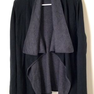 Calvin Klein Black and Gray Open Front Sweater/ Cardigan